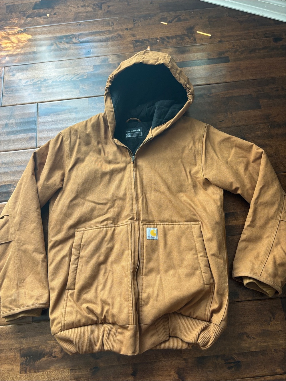 Carhartt Brown Hooded Duck Canvas Work Jacket